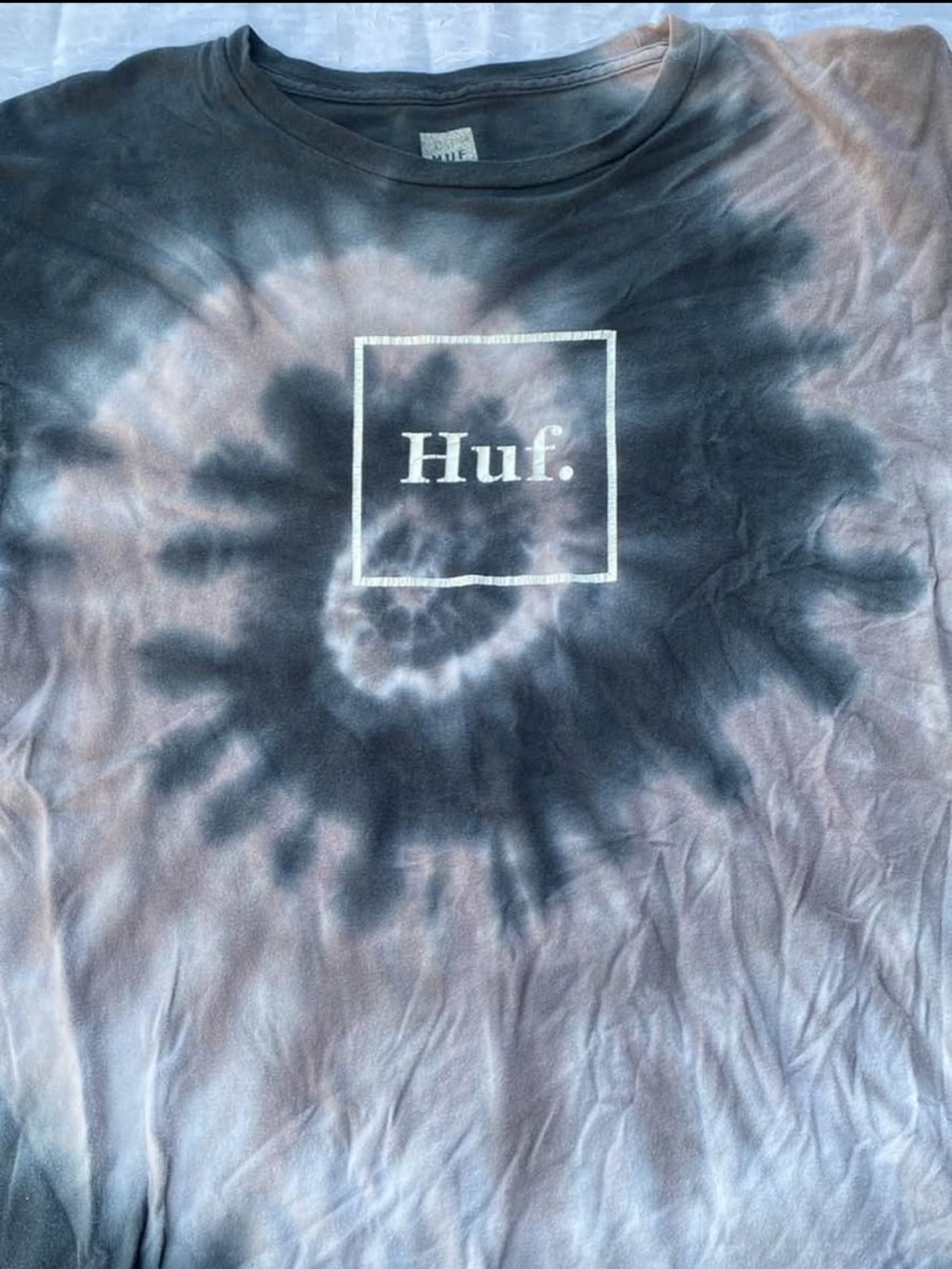 HUF Tie-Dye Tee in Black and Gray